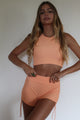 Apricot Rib High Waist Short