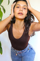 V Neck Ribbed Crop Top
