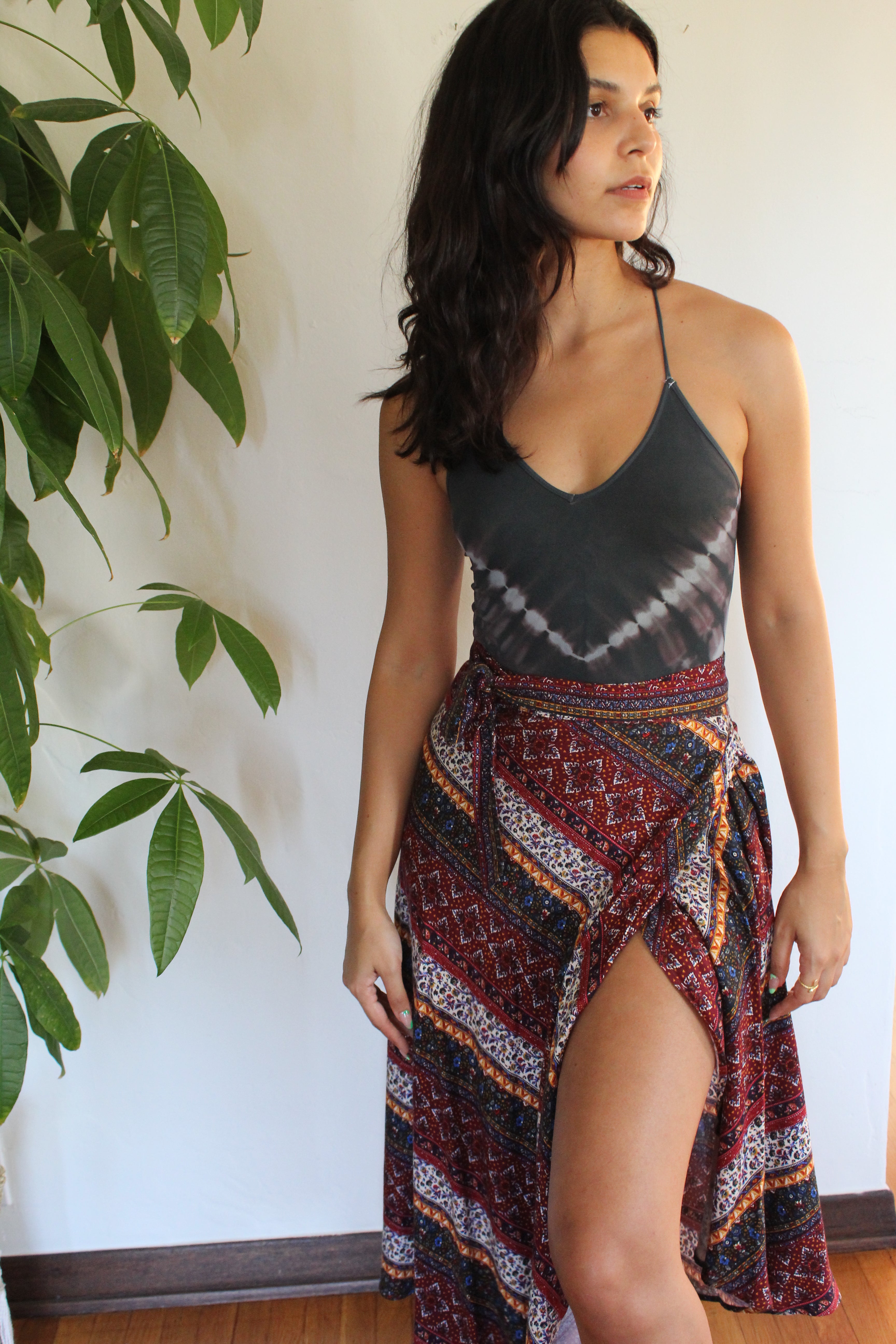 Bands of Paisley Wrap Skirt Yoga Clothing by Daughters of Culture