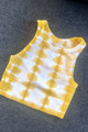 High Neck Tie Dye Chevron Crop Top