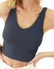 V Neck Ribbed Crop Top