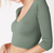 Ribbed 3/4 Sleeve V Neck Top