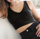 Chevron V Neck Crop Top