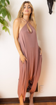 Mauve Yoga Knit Jumpsuit with Pockets