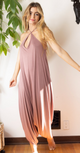 Mauve Yoga Knit Jumpsuit with Pockets