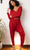 Red Shakti Long Sleeve Yoga Harem Jumpsuit