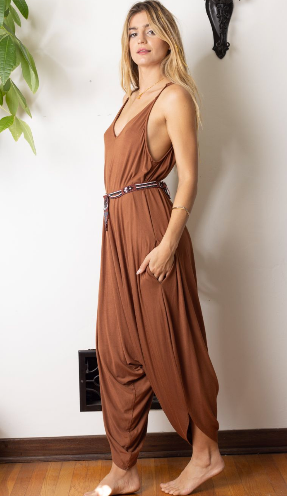 Black Yoga Knit Jumpsuit with Pockets - Yoga Clothing by Daughters of  Culture