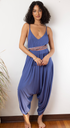 Kyanite Blue Yoga Knit Jumpsuit with Pockets