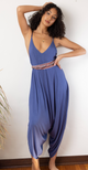 Kyanite Blue Yoga Knit Jumpsuit with Pockets