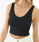 V Neck Ribbed Crop Top
