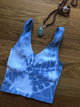 Sufi Blue Tie Dye V Neck Crop Top