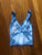 Sufi Blue Tie Dye V Neck Crop Top
