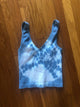 Sufi Blue Tie Dye V Neck Crop Top